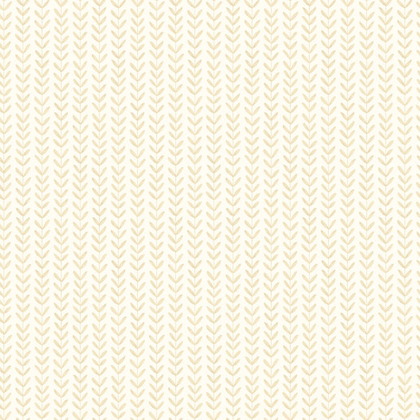 Sample - Ditsy Leaf Stripe Wallpaper - Hay