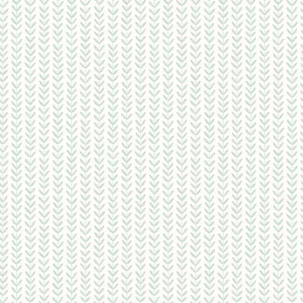 Sample - Ditsy Leaf Stripe Wallpaper - Duckegg