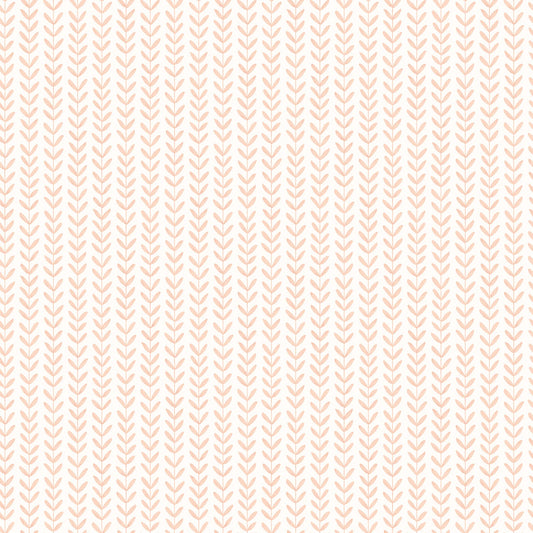 Ditsy Leaf Stripe Wallpaper - Apricot