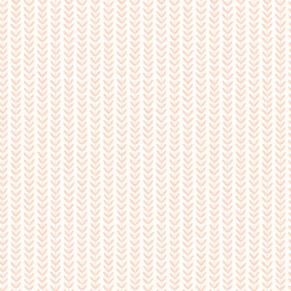 Sample - Ditsy Leaf Stripe Wallpaper - Apricot