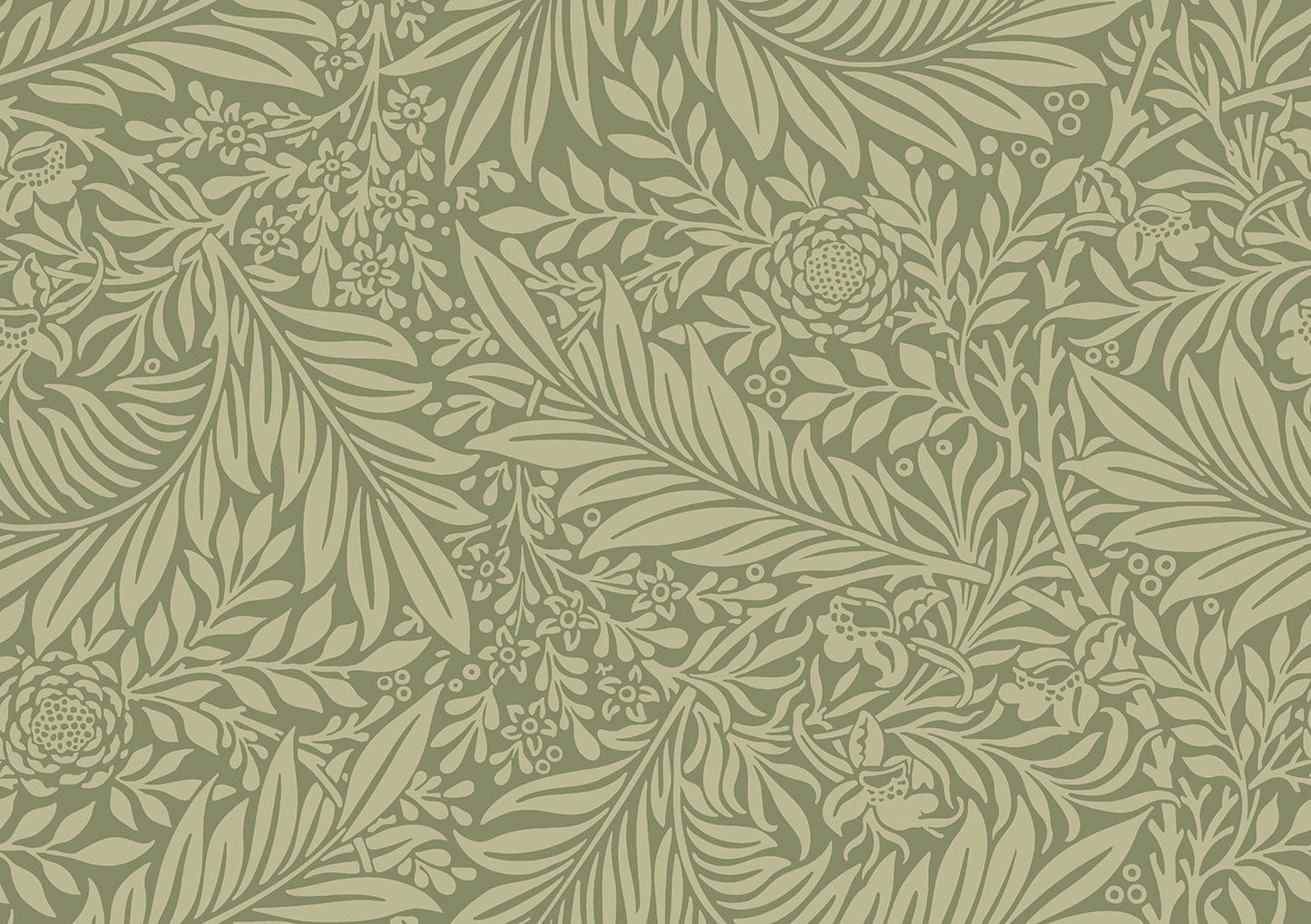 Leaf Vine Wallpaper - Olivine
