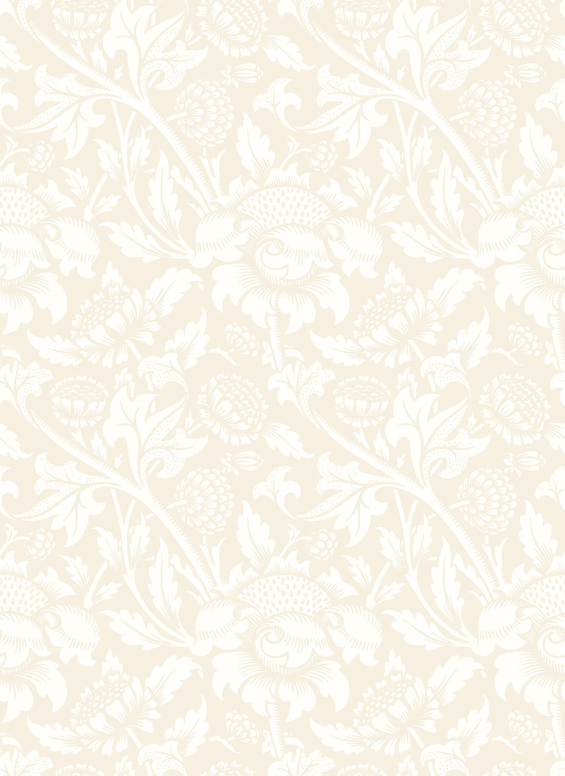Sample - Damask Trail Wallpaper - Linen