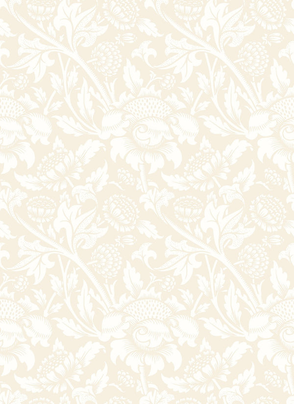 Sample - Damask Trail Wallpaper - Linen
