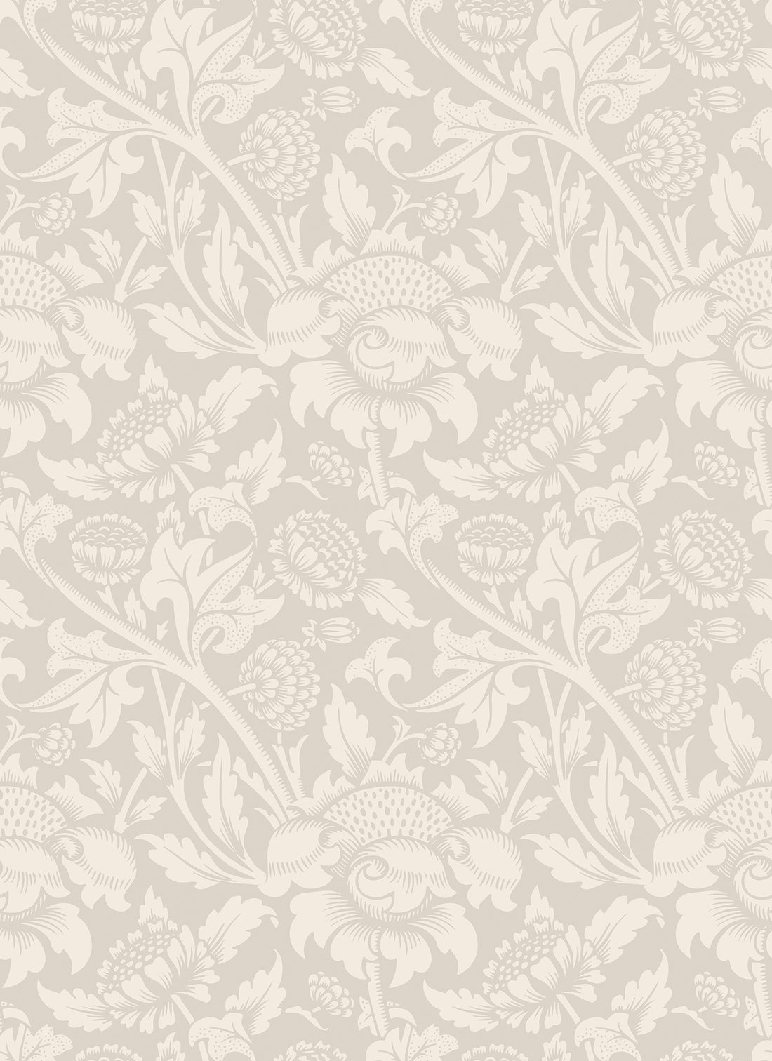 Sample - Damask Trail Wallpaper - Stone