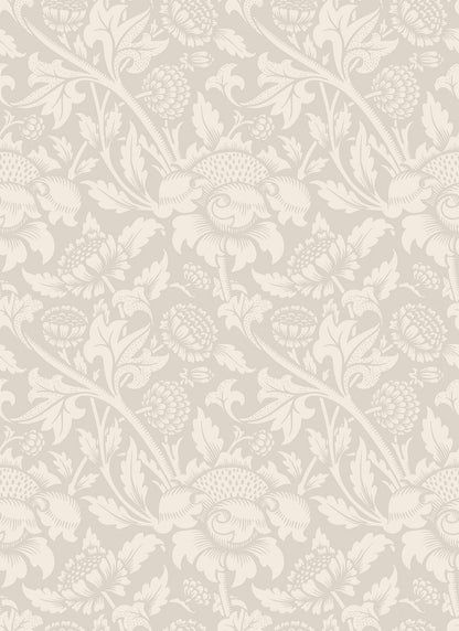 Damask Trail Wallpaper - Stone