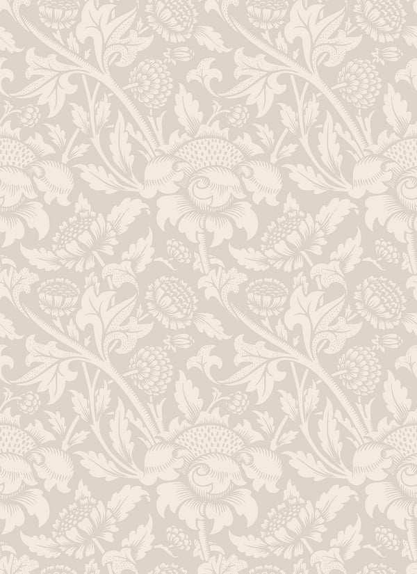 Sample - Damask Trail Wallpaper - Stone