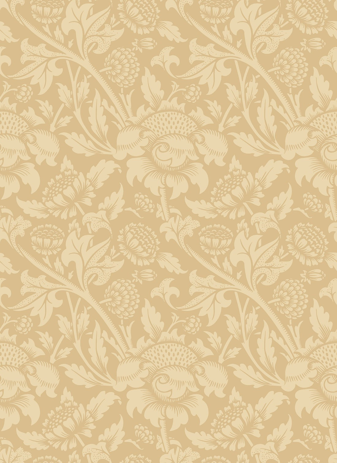 Sample - Damask Trail Wallpaper - Gold