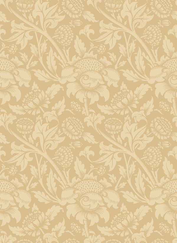 Sample - Damask Trail Wallpaper - Gold
