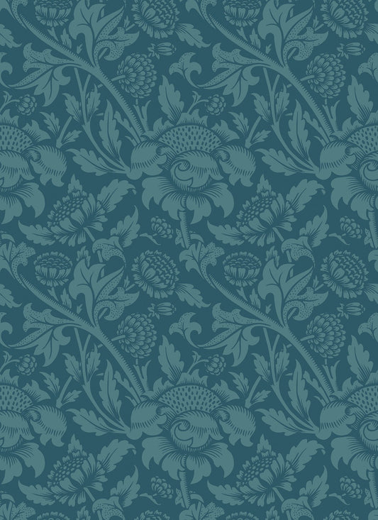 Damask Trail Wallpaper - Rich Teal