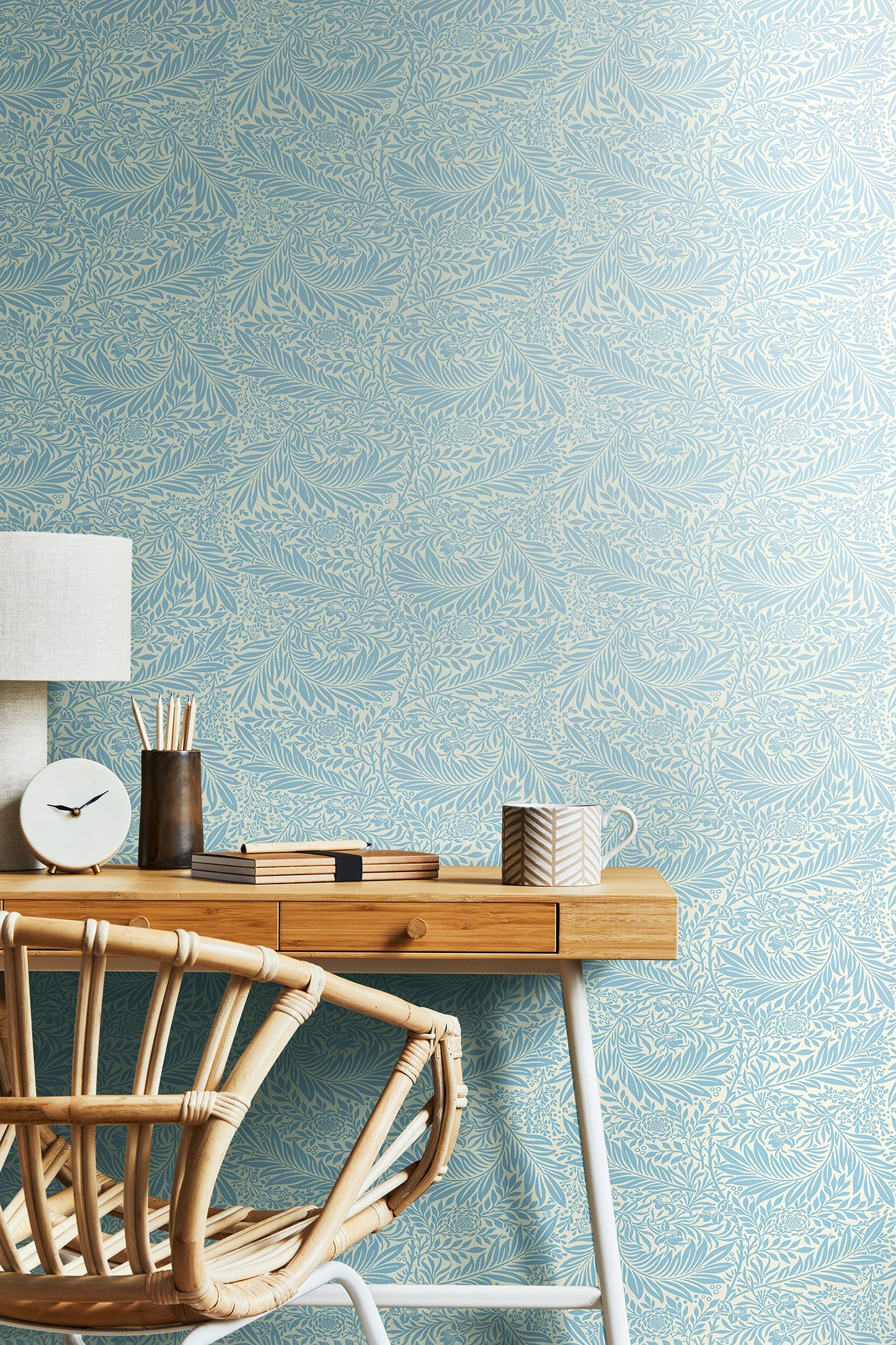 Leaf Vine Wallpaper - Wedgewood Blue