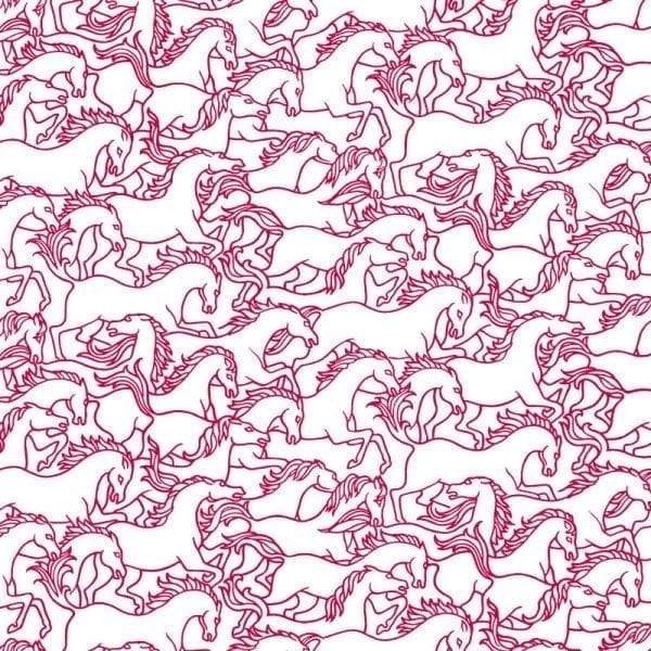 Sample – Horses Stampede Florence Broadhurst Wallpaper - Lacquer