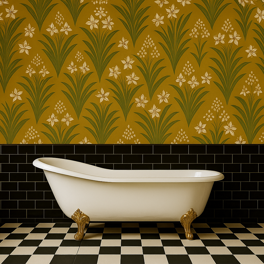 Lila Wallpaper - Customisable - Mustard