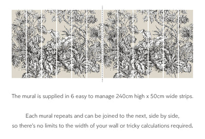 Roar Jungle - Hybrid Mural - Linen