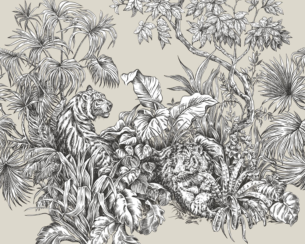 Roar Jungle - Hybrid Mural - Linen