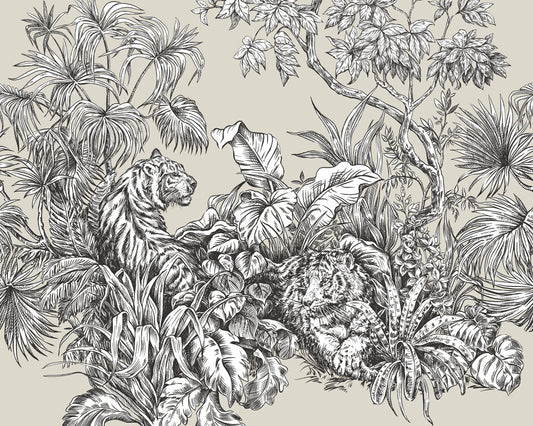 Roar Jungle - Hybrid Mural - Linen