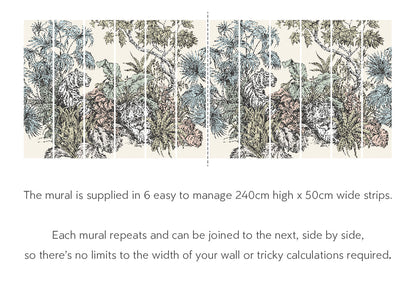 Roar Jungle - Hybrid Mural - Blush