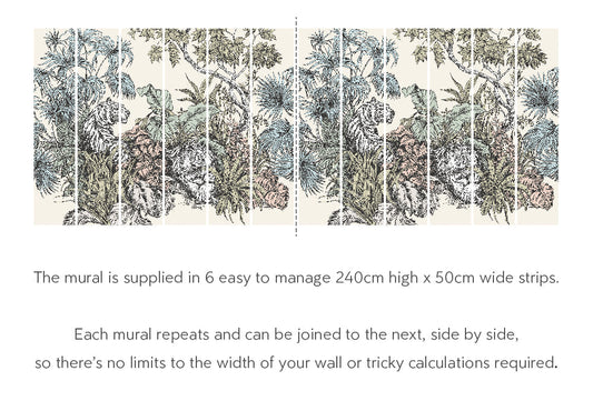 Roar Jungle - Hybrid Mural - Blush