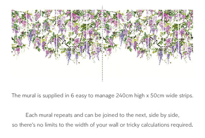 Trailing Wisteria - Hybrid Mural  - Amethyst