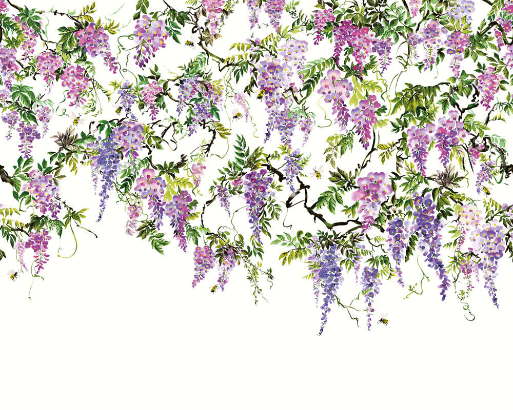 Trailing Wisteria - Hybrid Mural  - Amethyst