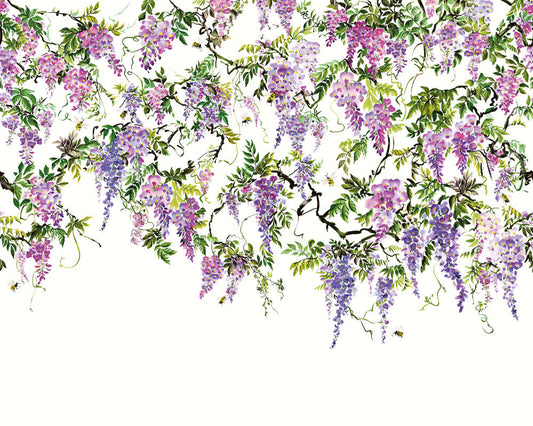 Trailing Wisteria - Hybrid Mural  - Amethyst