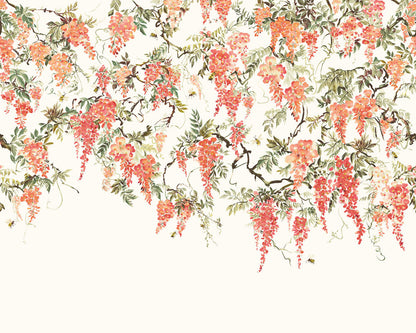Trailing Wisteria - Hybrid Mural - Peach