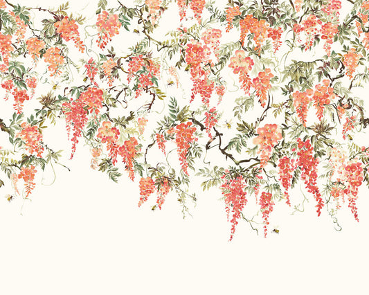 Trailing Wisteria - Hybrid Mural - Peach