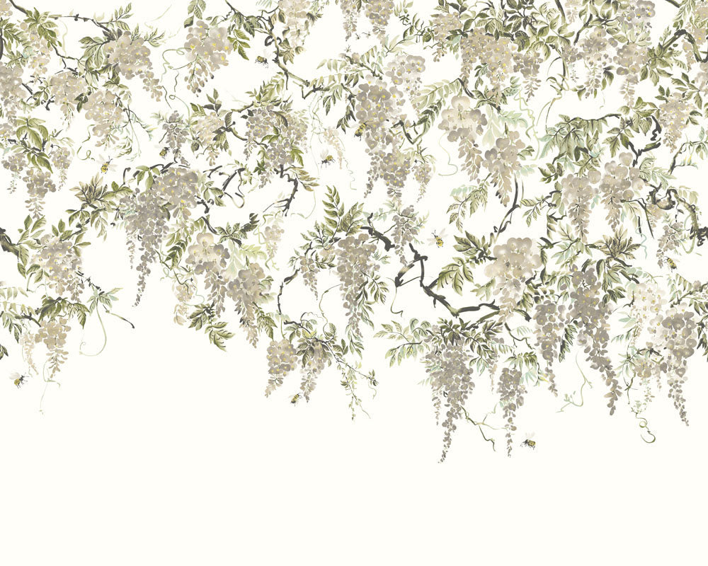Trailing Wisteria - Hybrid Mural  - Linen