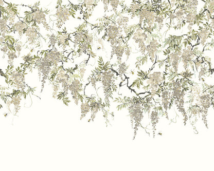 Trailing Wisteria - Hybrid Mural  - Linen