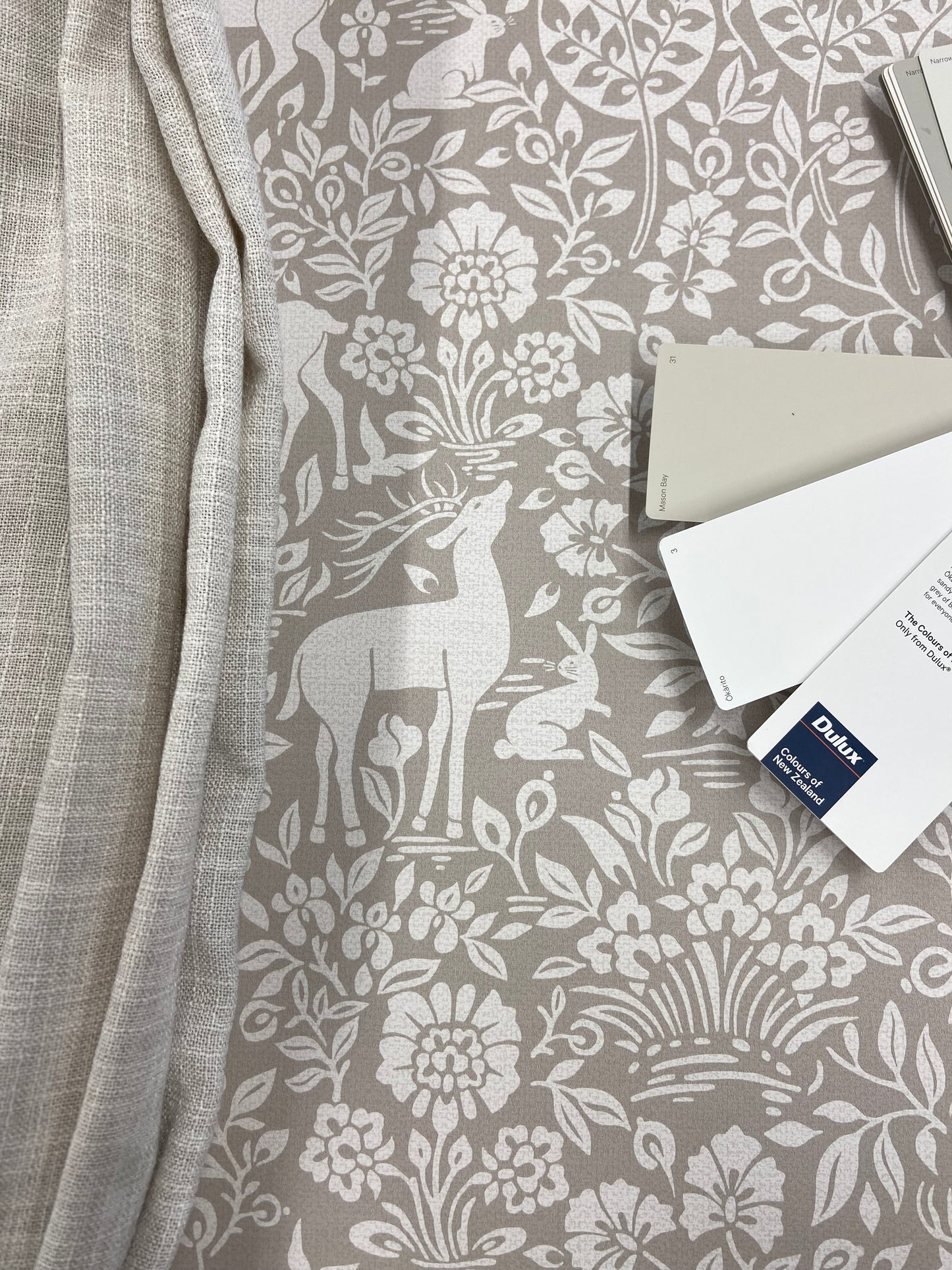 Deer Woods Wallpaper – Taupe