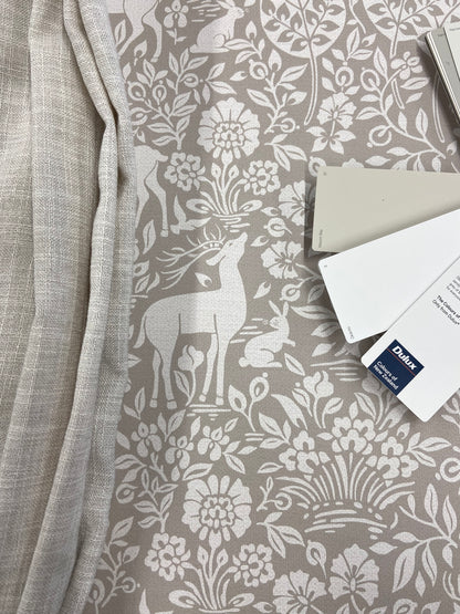 Deer Woods Wallpaper – Taupe