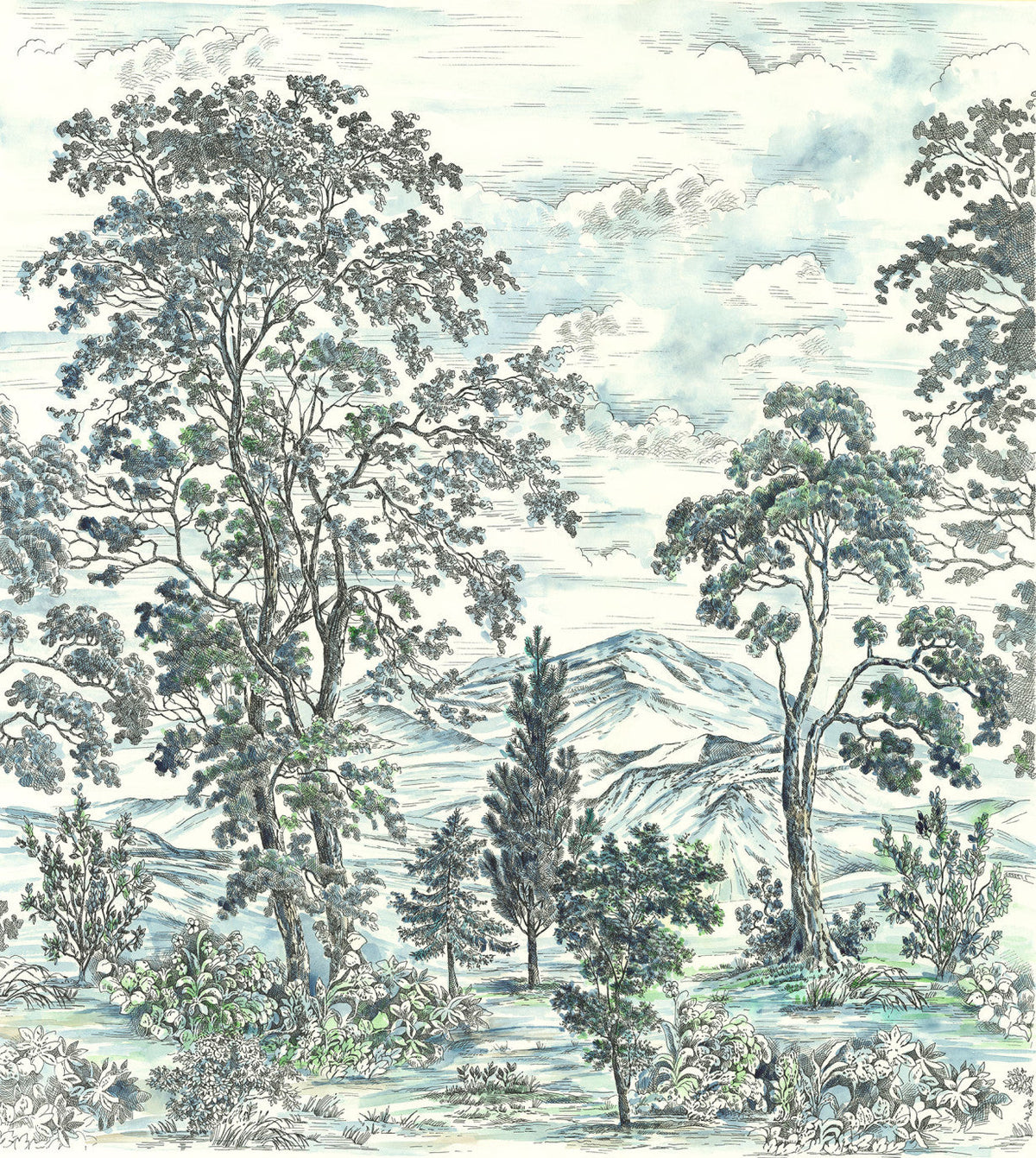 Sample – Highland Trees - Custom Sized Mural Wallpaper (per m2)