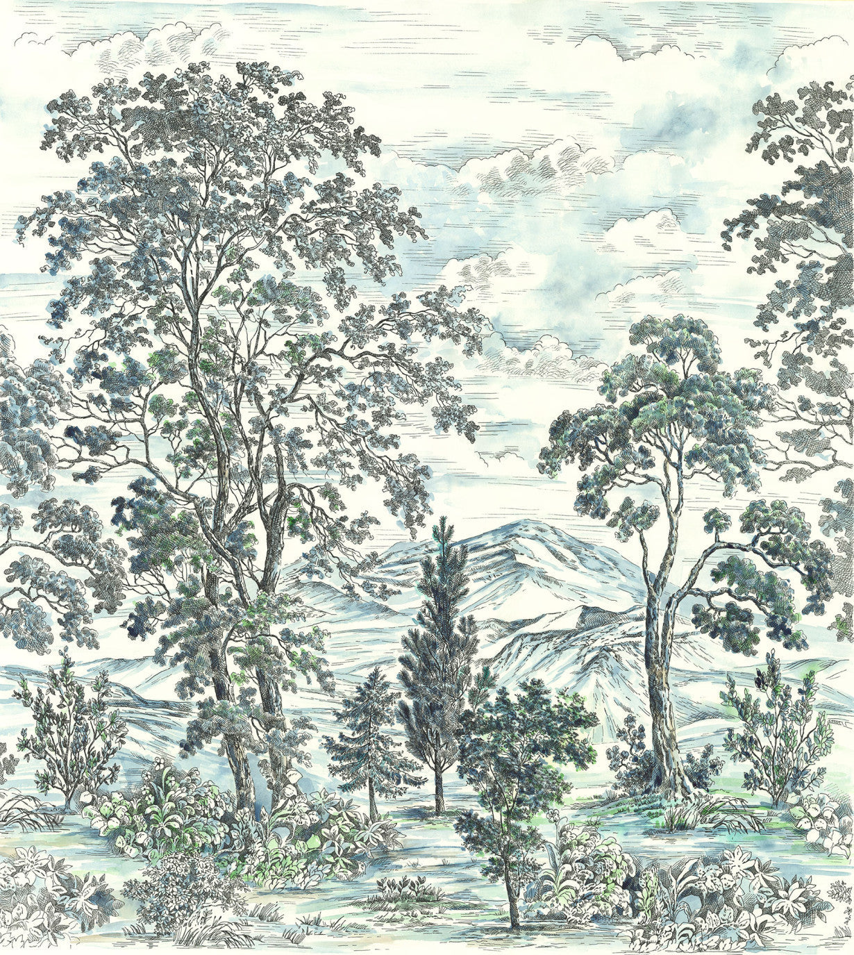 Sample – Highland Trees - Custom Sized Mural Wallpaper (per m2)