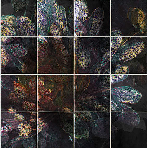 Tiles Flowers - Custom Sized Mural Wallpaper (per m2)