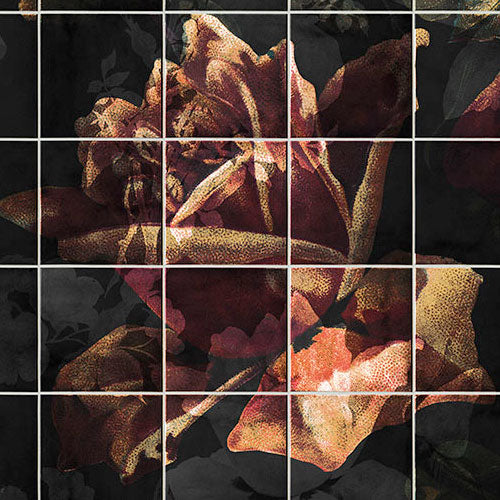 Tiles Flowers - Custom Sized Mural Wallpaper (per m2)