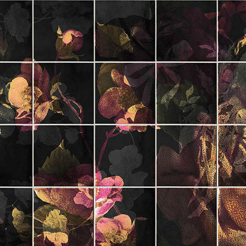 Tiles Flowers - Custom Sized Mural Wallpaper (per m2)