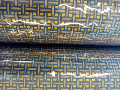 Basket Weave Grass cloth Wallpaper - Ink Grey on Gold