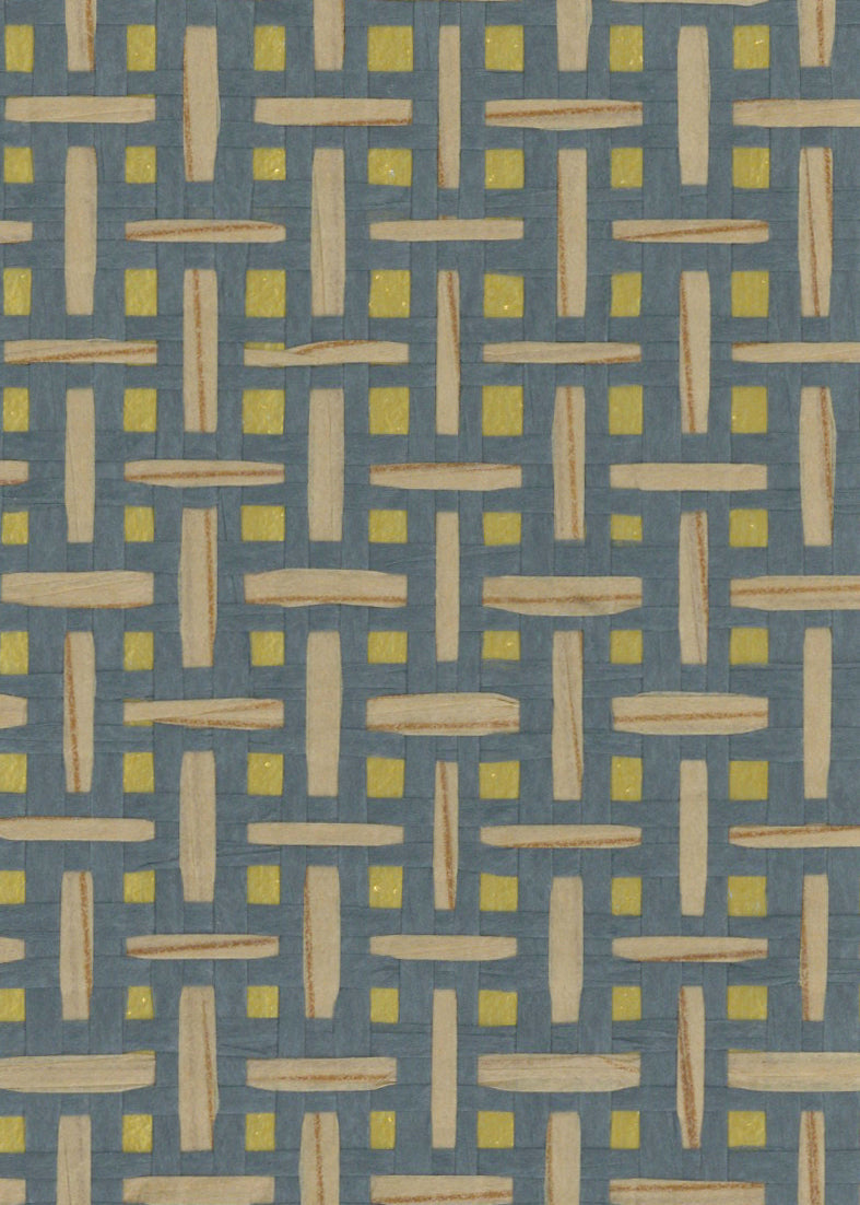 Sample - Basket Weave Grass cloth Wallpaper - Ink Grey