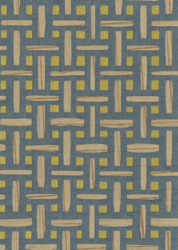 Sample - Basket Weave Grass cloth Wallpaper - Ink Grey
