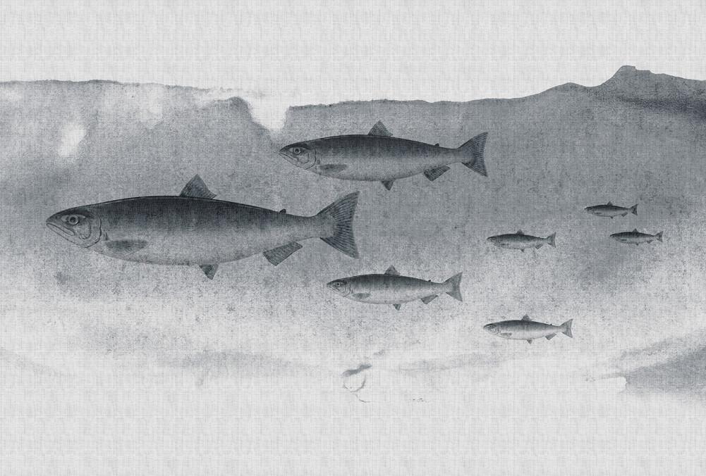 Into the Blue - Custom Sized Wallpaper Mural (per m2) - Grey