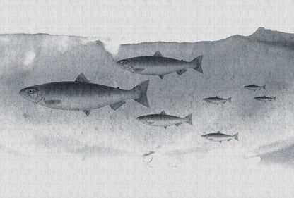 Into the Blue - Custom Sized Wallpaper Mural (per m2) - Grey