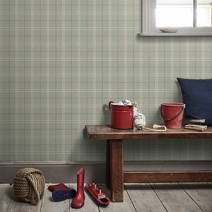 Islay Wallpaper by Mulberry Home - Aqua