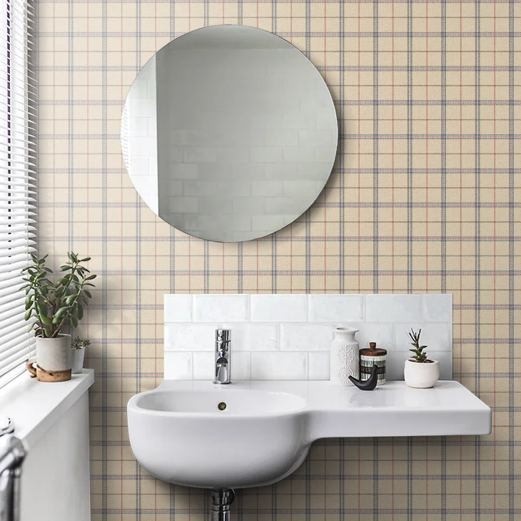 Islay Wallpaper by Mulberry Home - Blue/Red