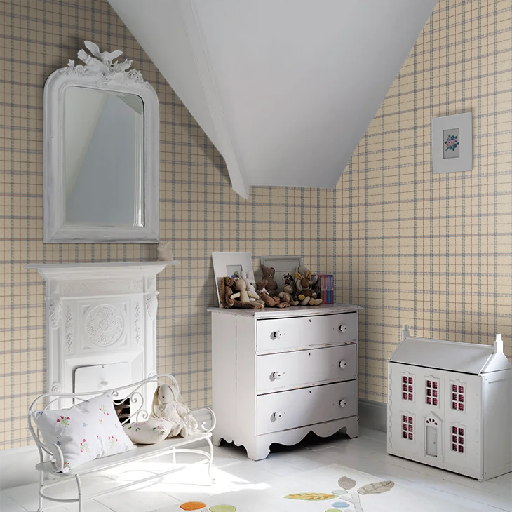 Islay Wallpaper by Mulberry Home - Blue/Red