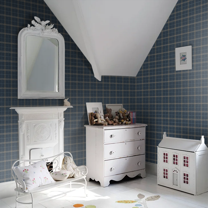 Islay Wallpaper by Mulberry Home - Indigo