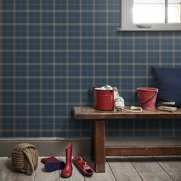Islay Wallpaper by Mulberry Home - Indigo
