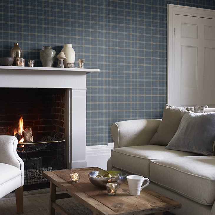 Islay Wallpaper by Mulberry Home - Indigo