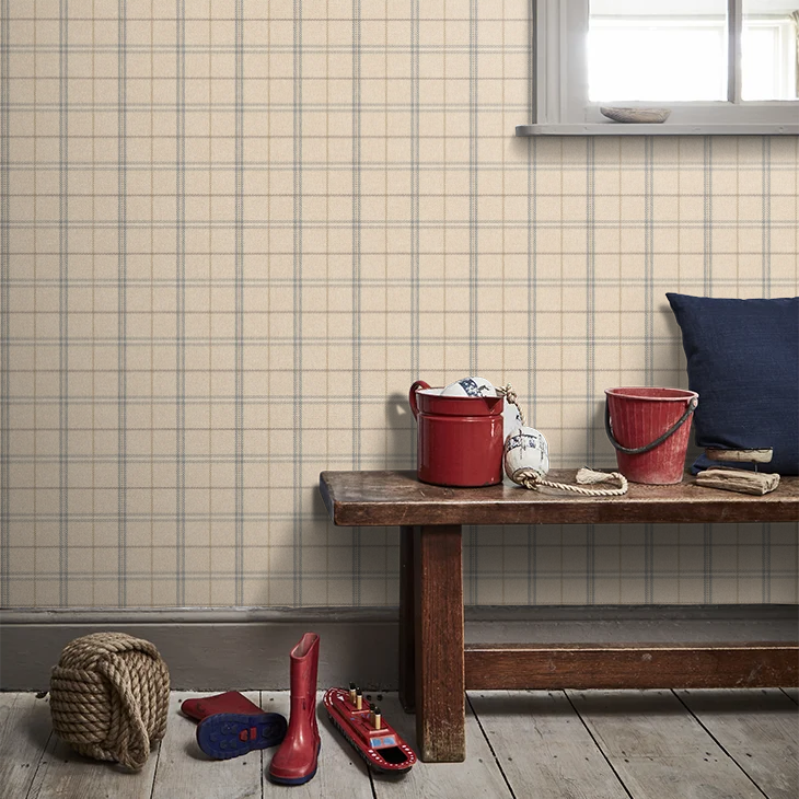 Islay Wallpaper by Mulberry Home - Soft Blue