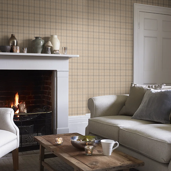 Islay Wallpaper by Mulberry Home - Woodsmoke