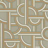 Impass Art Deco Wallpaper - Sage/Gold