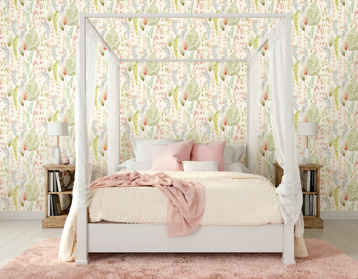 Summer Ferns Wallpaper - Terracotta